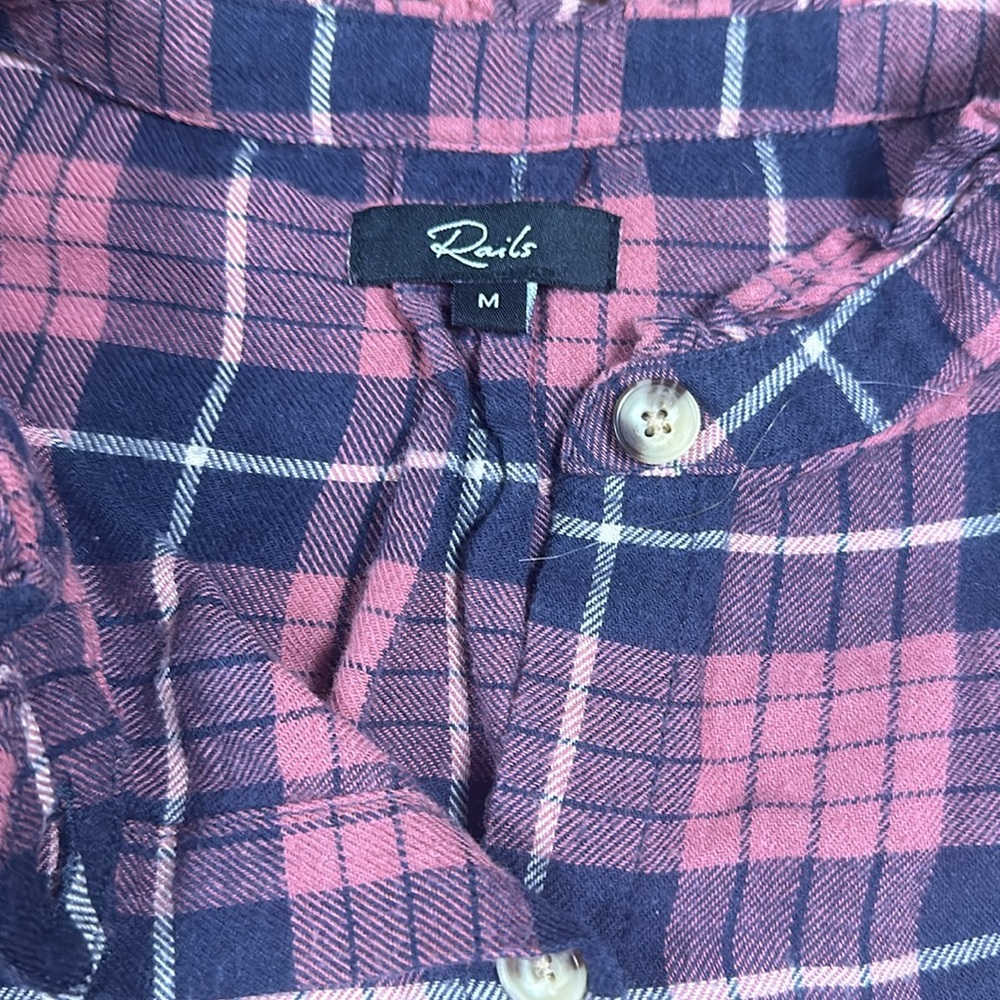 Rails Andie Plaid Button Up Collared Top Size M R… - image 6